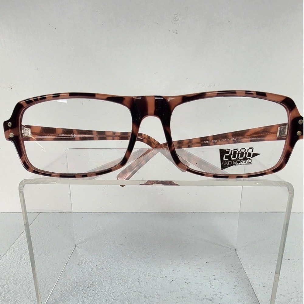 2000 And Beyond 2109 Black Demi Tortoise Rectangle Eyeglasses Frames 53-18-140
